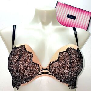 🔥VICTORIA SECRET BRA Very Sexy PUSH-UP SZ32D multi-way strapless New
